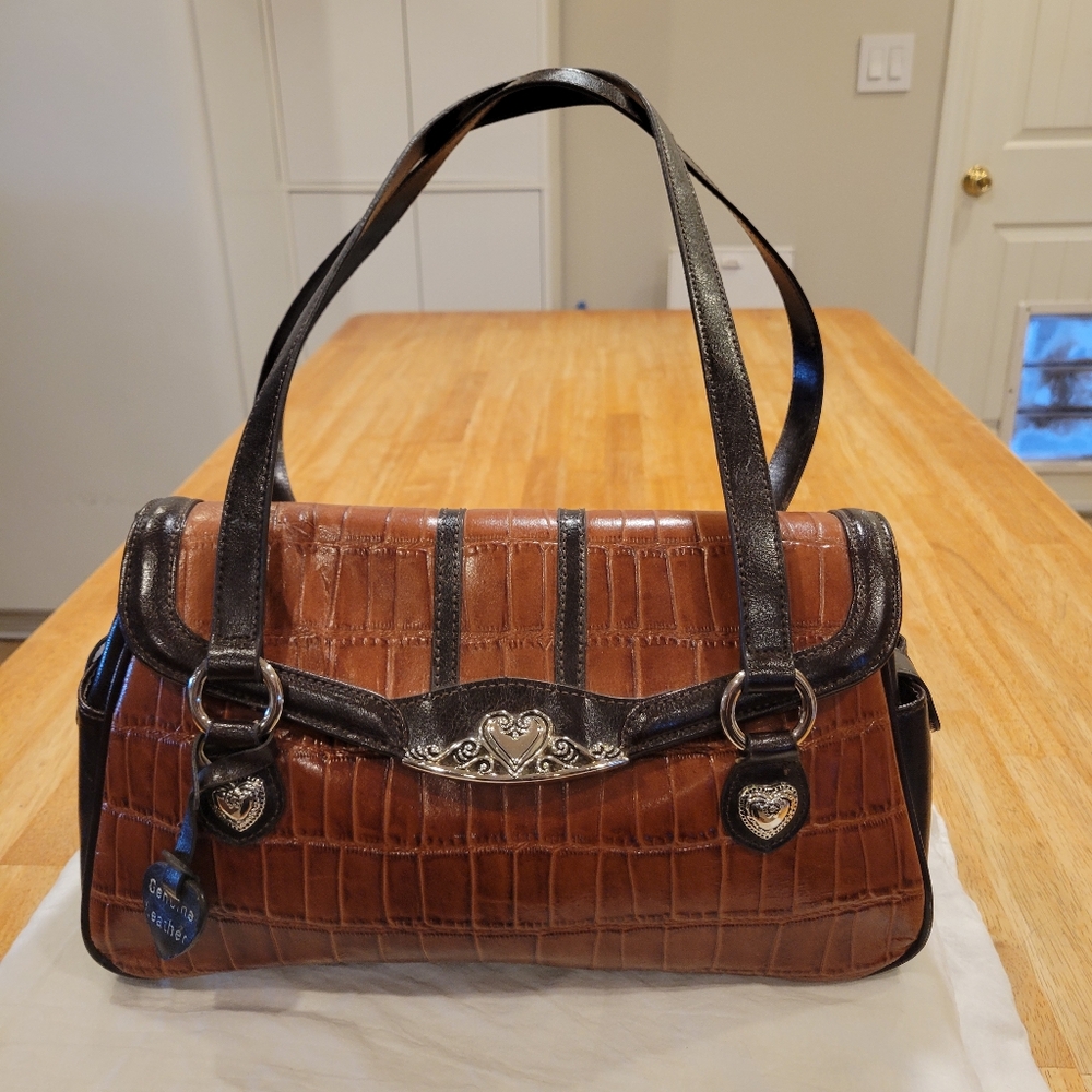 EUC~VINTAGE BRIGHTON CROCODILE PATTERN SOULDER BAG